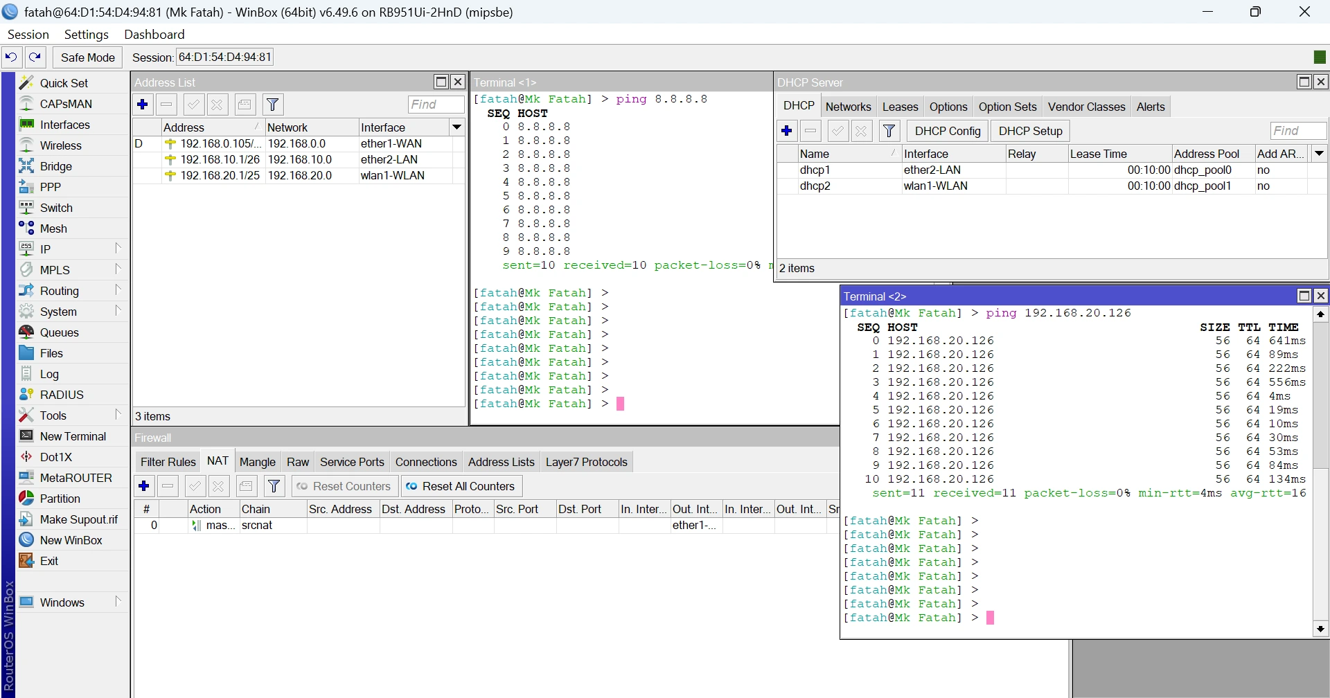 Setup Gateway & Keamanan Jaringan MikroTik