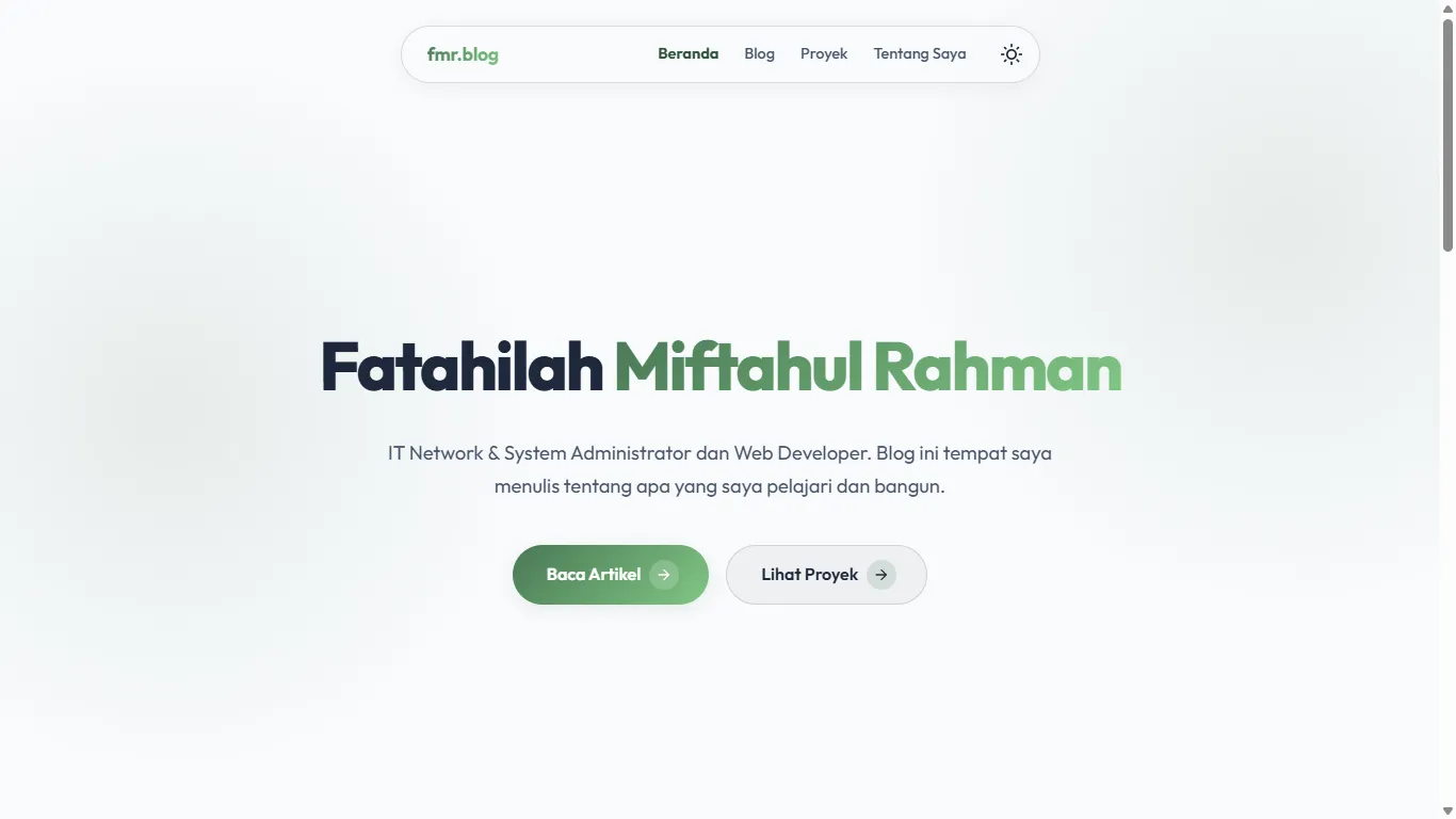 Tampilan Beranda Halaman Utama fmr.blog