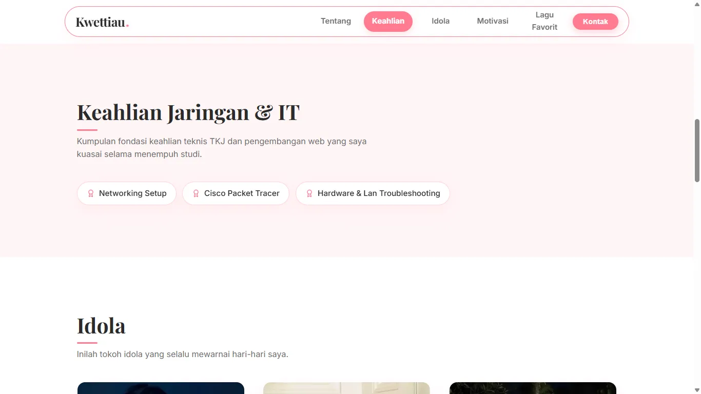 Tampilan Bagian Keahlian Jaringan & IT TKJ